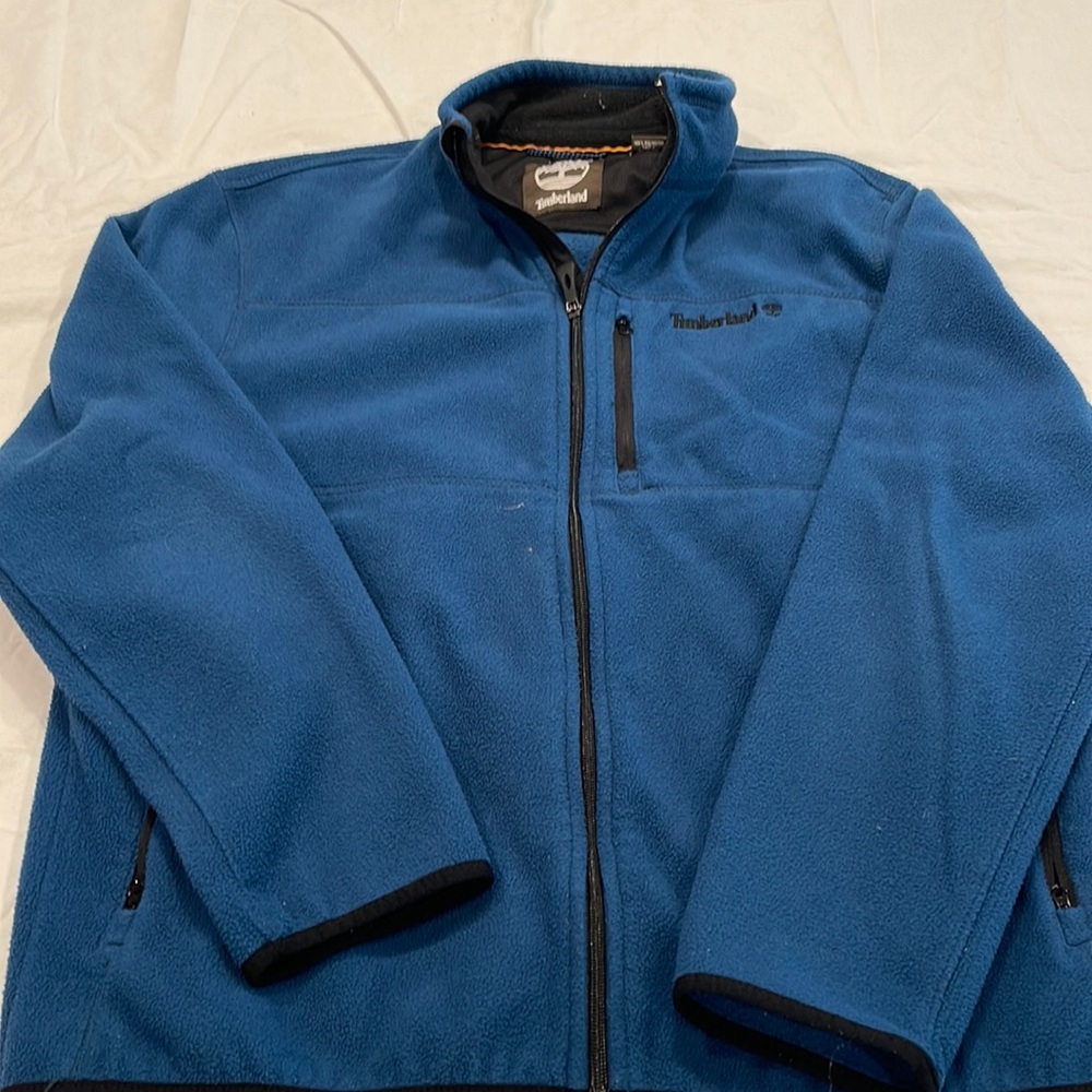 Men’s timberland fleece zip up size large blue
